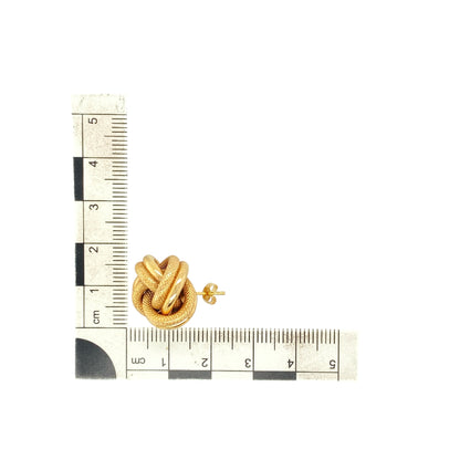9ct Gold Large Patterned 17mm Knot Stud Earrings