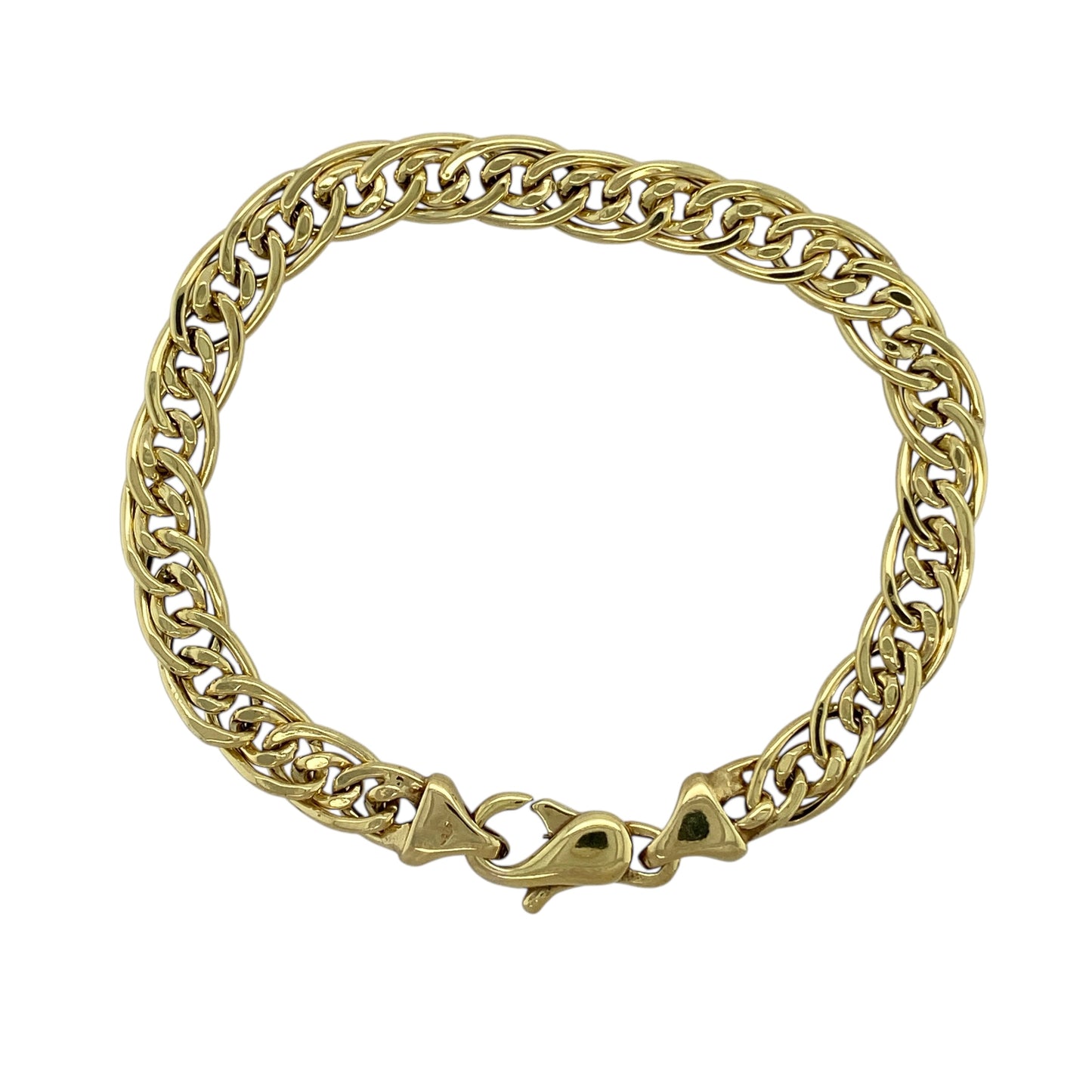 9ct Gold 7" Double Curb Link Bracelet