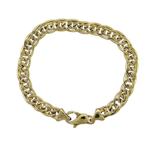 9ct Gold 7" Double Curb Link Bracelet