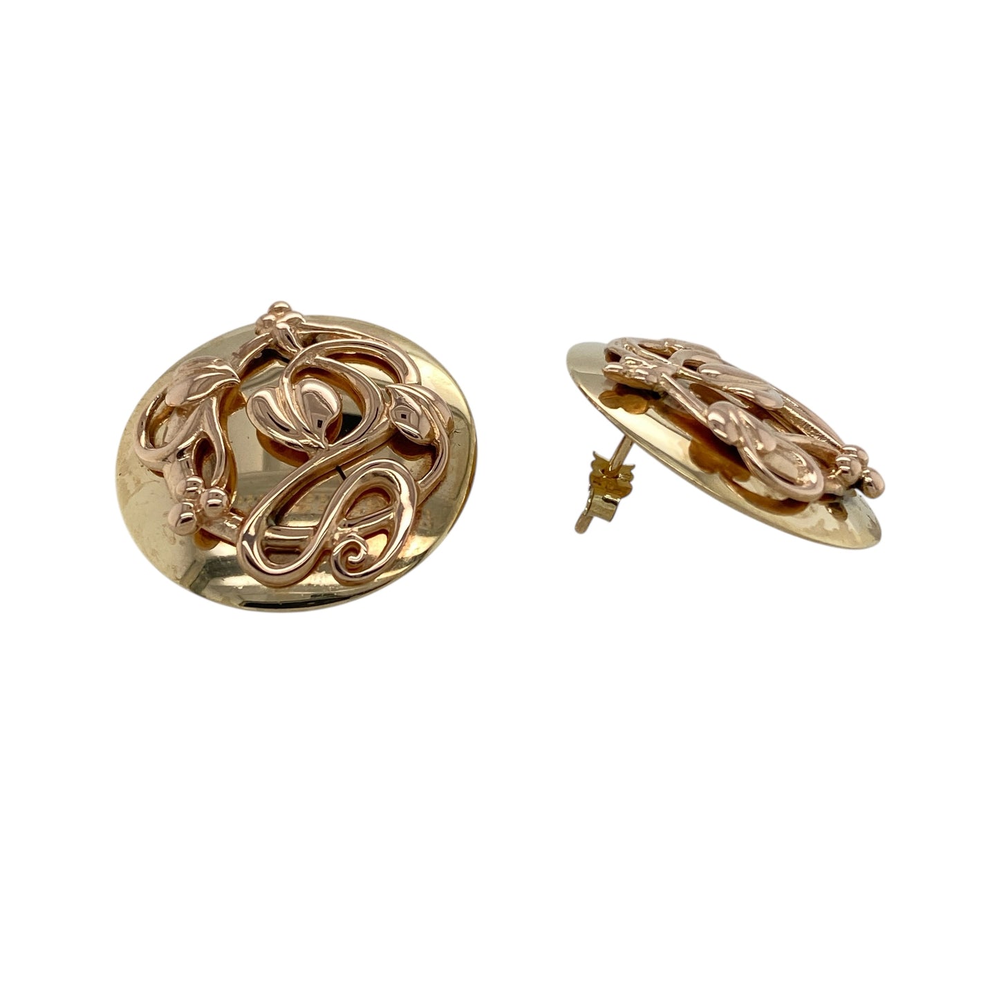 9ct Gold Clogau Tree of Life Round Stud Earrings