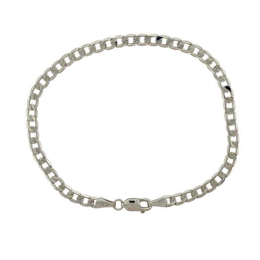 9ct White Gold 7.5" Curb Bracelet