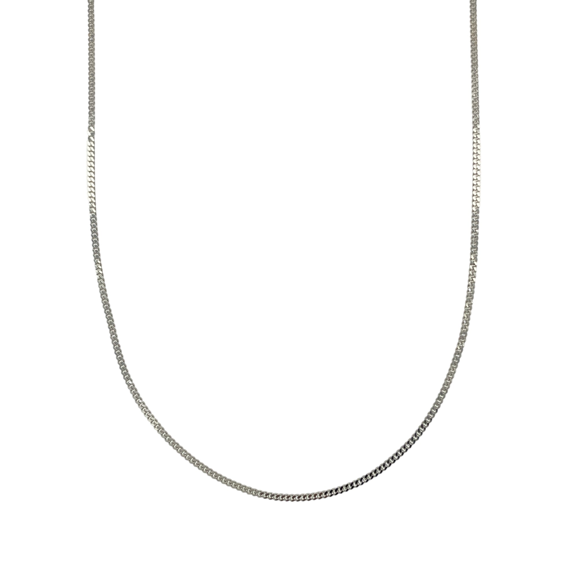 9ct White Gold 16" - 18" Curb Pendant Chain