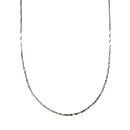 9ct White Gold 16" - 18" Curb Pendant Chain