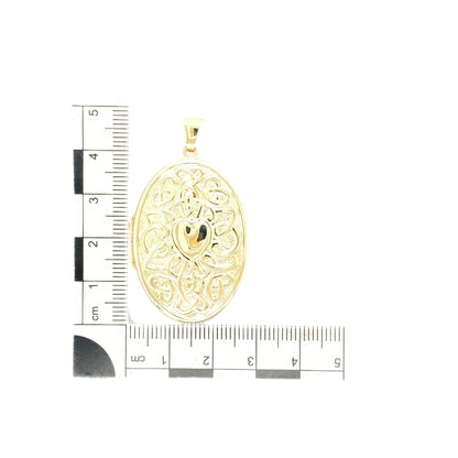 9ct Gold Celtic Knot Heart Oval Locket
