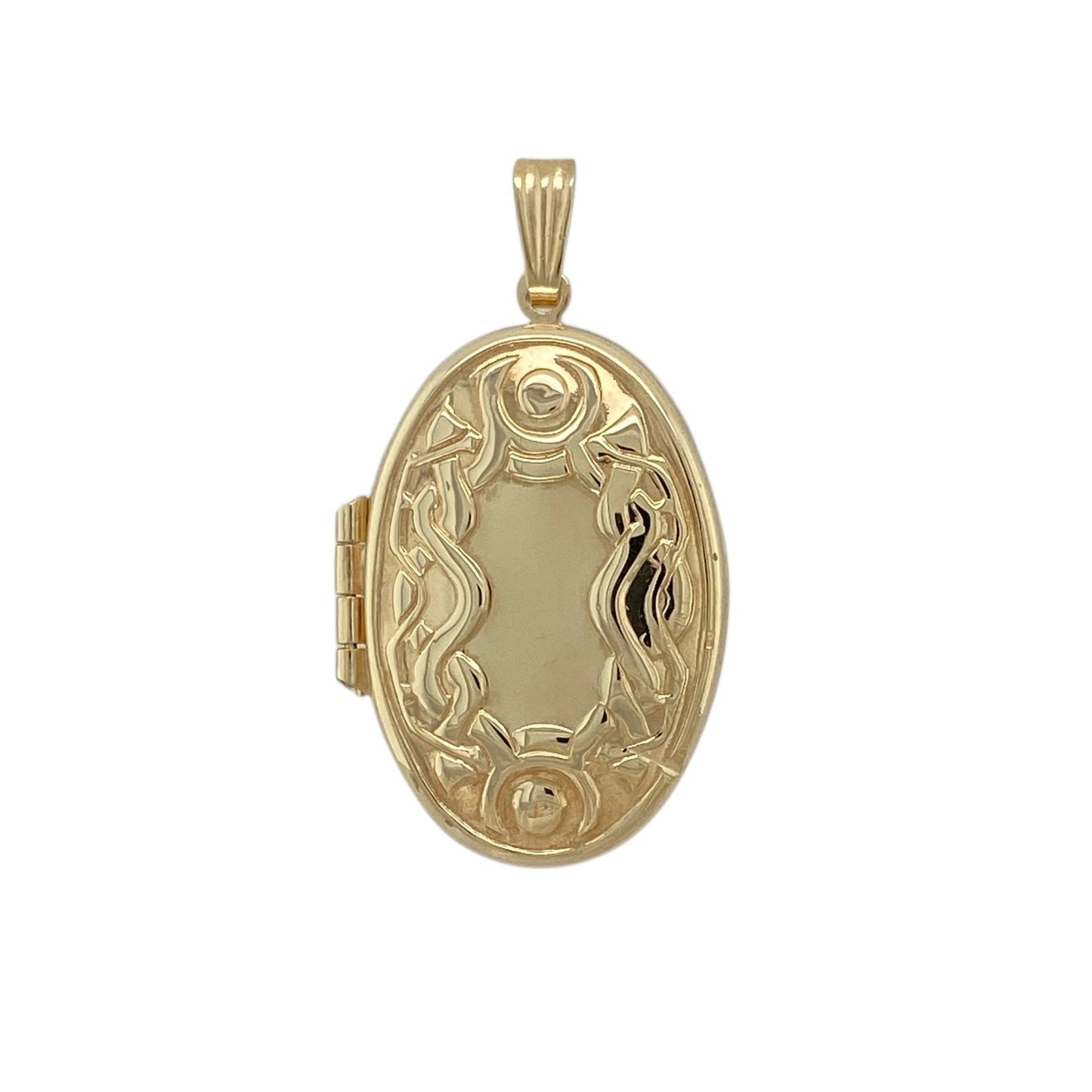 9ct Gold Celtic Patterned Oval Locket
