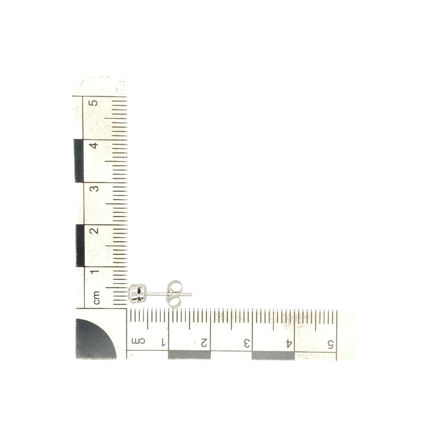 10ct White Gold & Diamond Rubover Set Stud Earrings