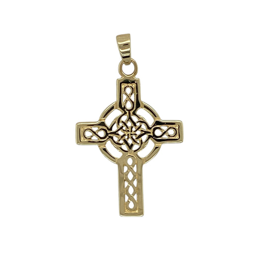 Bring meaningful symbolism and timeless style to your jewellery collection with this pre-owned 9ct yellow gold Celtic cross pendant, a classic piece rich in heritage and tradition.

Design: This pendant features the iconic Celtic cross design, symbolising faith, eternity, and heritage, presented in a clean and traditional style.
Material: Made from 9-carat yellow gold, the warm polished finish enhances the detail of the cross and gives it lasting appeal.