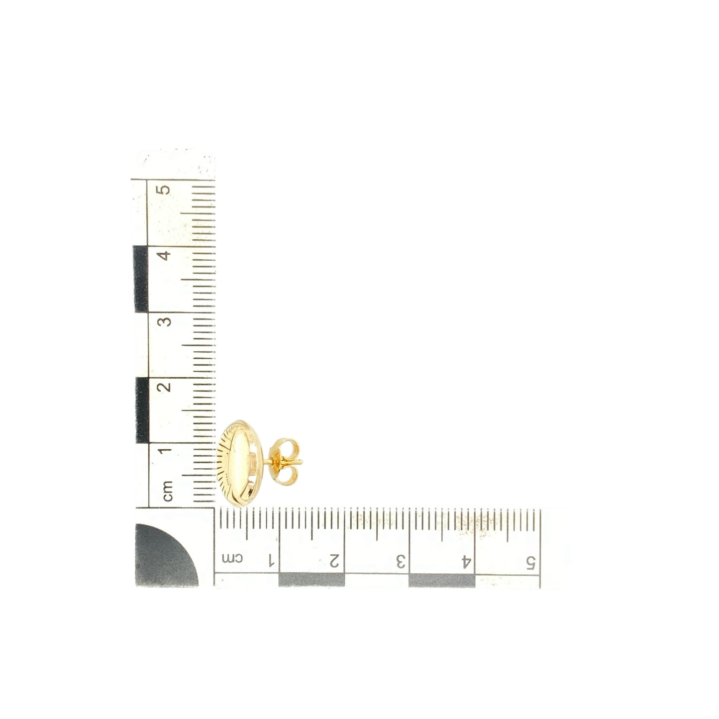 9ct Gold 14mm Button Stud Earrings