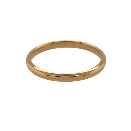 22ct Gold 2mm Wedding Band Ring