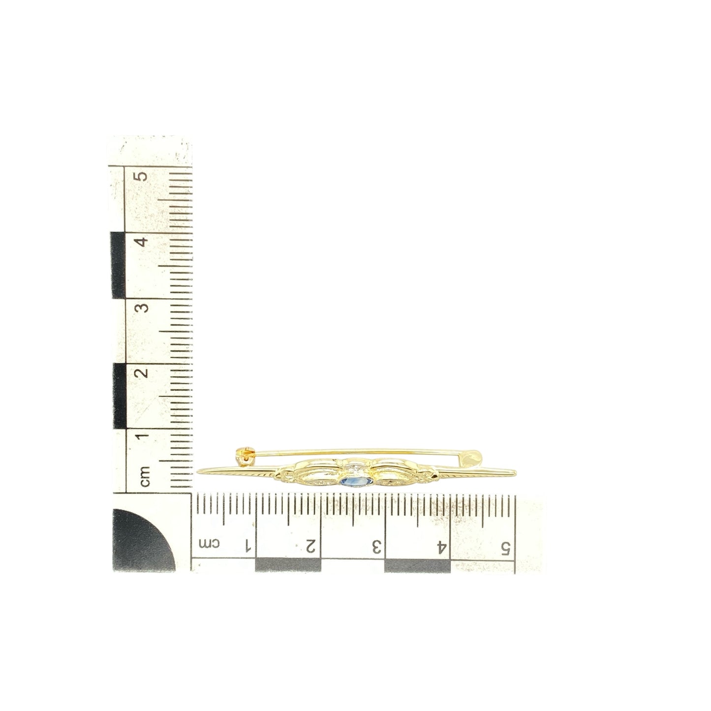 9ct Gold Diamond & Sapphire Set Brooch