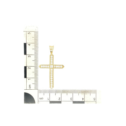 9ct Gold & Cubic Zirconia Set Cross Pendant