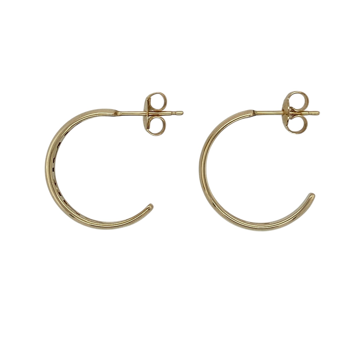 9ct Gold Clogau Cariad Half Hoop Stud Earrings