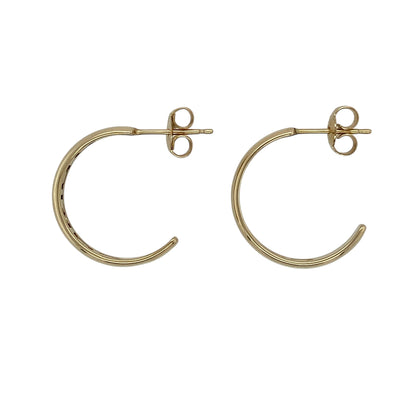 9ct Gold Clogau Cariad Half Hoop Stud Earrings