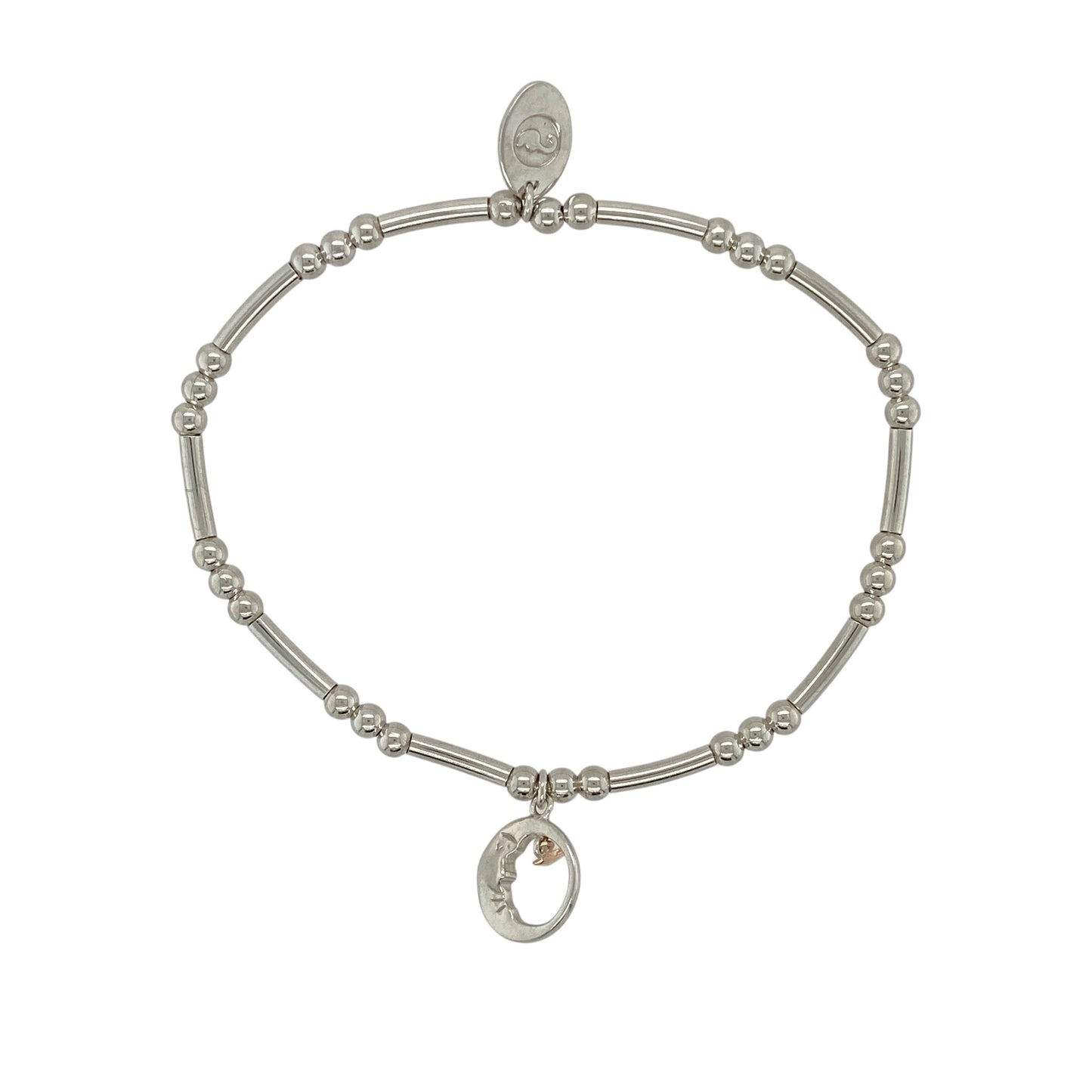 925 Silver Clogau Moon and Star Affinity Stretchy Beaded Bracelet