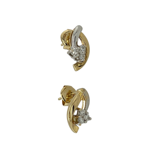18ct Gold & Diamond Set Stud Earrings