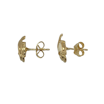 9ct Gold & Opalique Set Teardrop Stud Earrings