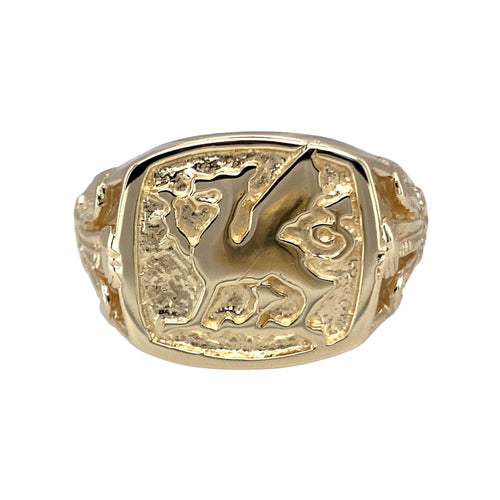 9ct Gold Welsh Dragon Signet Ring