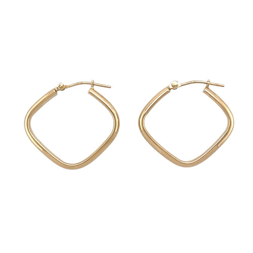 14ct Gold Square Creole Earrings