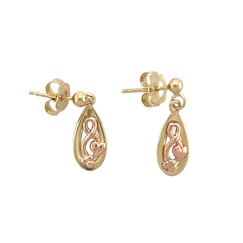 9ct Welsh Gold Tree of Life Drop Earrings
