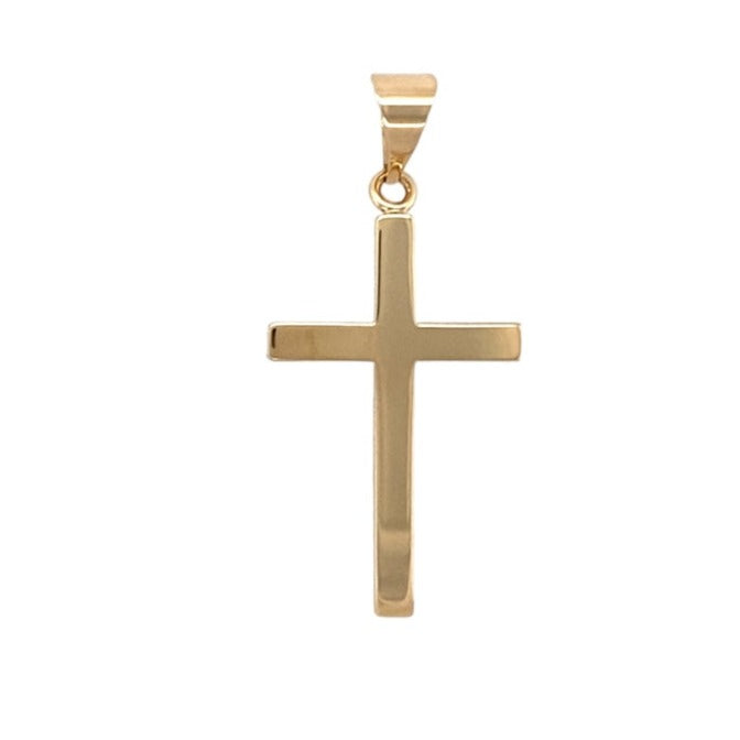 9ct Gold Polished Plain Cross Pendant