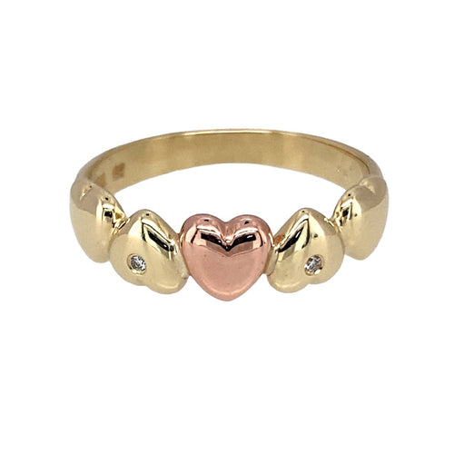 9ct Gold & Diamond Set Clogau Heart Band Ring