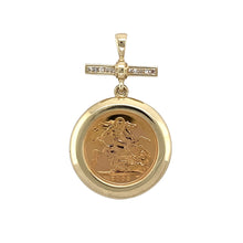 Load image into Gallery viewer, 9ct Gold &amp; Diamond Set Mount Pendant with 22ct Gold Half Sovereign
