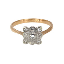 Load image into Gallery viewer, 18ct Gold &amp; Platinum Diamond Art Deco Style Cluster Ring
