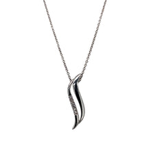 Load image into Gallery viewer, 9ct White Gold &amp; Diamond Set Swirl 16&quot; Necklace
