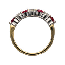 Load image into Gallery viewer, 18ct Gold Diamond &amp; Ruby Set Band Ring
