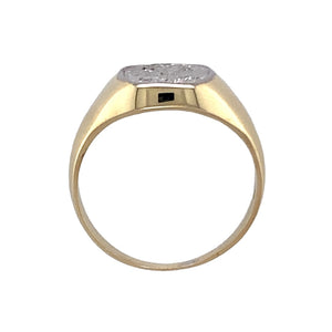 9ct Gold & Diamond Set Signet Ring