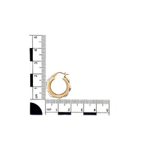 Load image into Gallery viewer, 9ct Gold Twisted Three Band Creole Earrings
