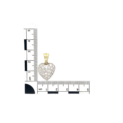 9ct Gold & Cubic Zirconia Set Heart Pendant