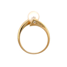 Load image into Gallery viewer, 18ct Gold Diamond &amp; Pearl Set Twist Ring

