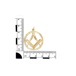 9ct Gold Patterned Masonic Symbol Pendant