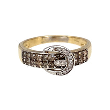 Load image into Gallery viewer, 9ct Gold &amp; Diamond Set Buckle Ring
