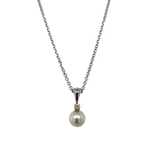 Load image into Gallery viewer, 9ct White Gold Diamond &amp; Pearl Set 16&quot; Necklace
