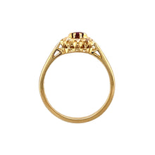 Load image into Gallery viewer, 18ct Gold Diamond &amp; Ruby Set Flower Cluster Ring
