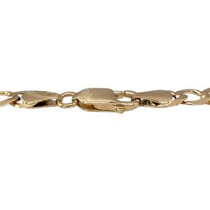 Preowned 9ct Yellow and White Gold & Diamond Set Mum 7.5" Bracelet with the weight 7 grams and link width 6mm