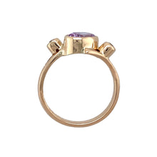 Load image into Gallery viewer, 14ct Gold &amp; Purple and White Cubic Zirconia Dress Ring
