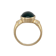 Load image into Gallery viewer, 9ct Gold Bloodstone &amp; Cubic Zirconia Cabochon Set Ring
