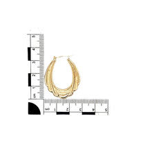 Load image into Gallery viewer, 9ct Gold Patterned Creole Earrings
