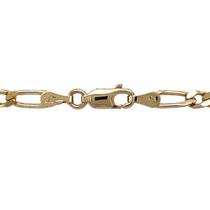 Preowned 9ct Yellow Gold 18" Figaro Chain with the weight 9.70 grams and link width approximately 3mm