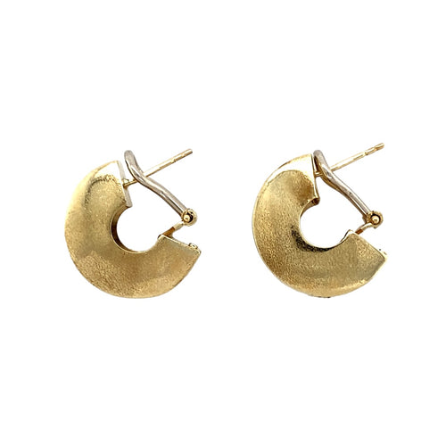 9ct Gold Greek Key Half Hoop Clip On Earrings