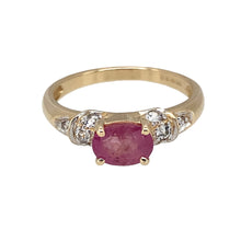Load image into Gallery viewer, 9ct Gold Pink Stone &amp; Cubic Zirconia Set Ring
