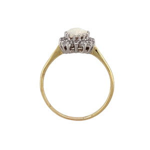 18ct Gold Diamond & Opal Set Cluster Ring