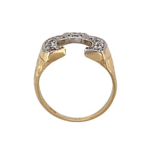 Load image into Gallery viewer, 9ct Gold &amp; Cubic Zirconia Set Horseshoe Ring
