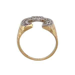 9ct Gold & Cubic Zirconia Set Horseshoe Ring