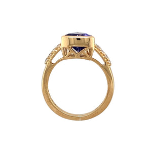 18ct Gold Diamond & Tanzanite Set Ring