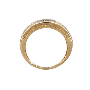 9ct Gold & Diamond Set Weave Knot Band Ring