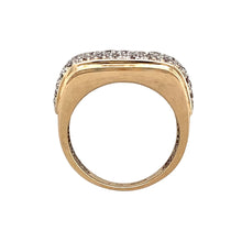 Load image into Gallery viewer, 9ct Gold &amp; Diamond Pave Set Flat Front Band Ring
